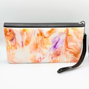 Vibrant Artistic Clutch with Wrist Strap